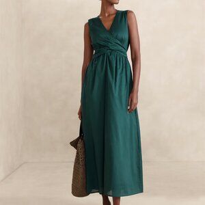 Banana Republic Voile Wrap-Waist Maxi Dress Size 14